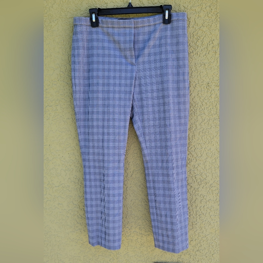 THEORY Classic Skinny Crop Pants McClair Plaid Business Casual - Picture 2 of 5